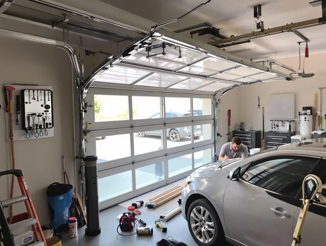 Garage door noise reduction service by North Reading Garage Door Repair in North Reading