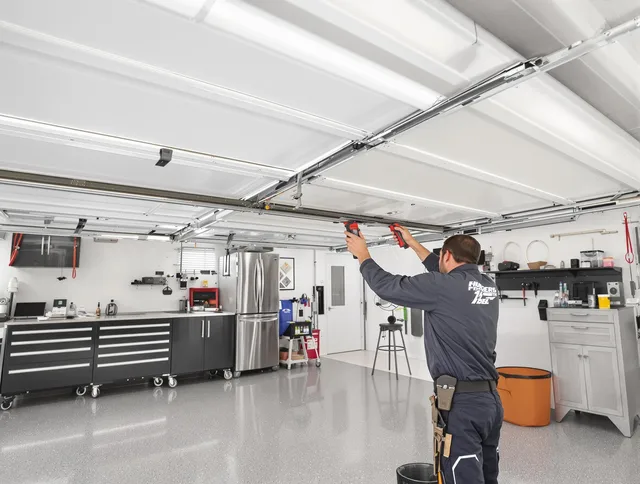 Overhead garage door repair service by North Reading Garage Door Repair in North Reading
