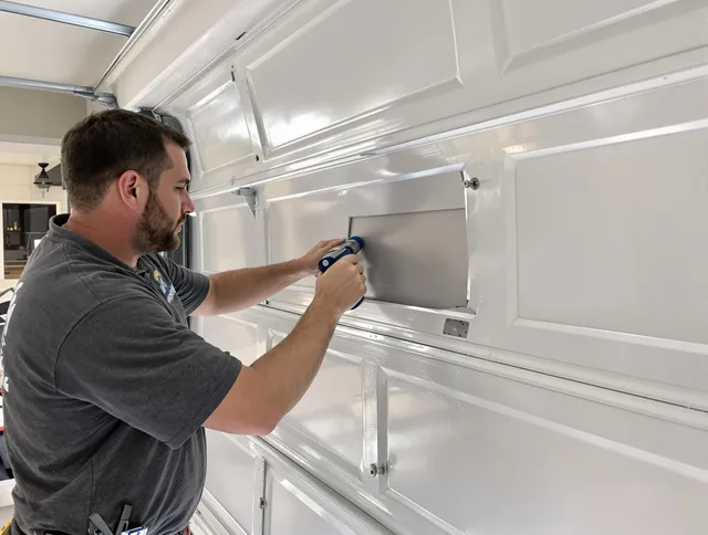 Garage door panel repair by North Reading Garage Door Repair in North Reading